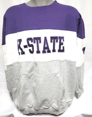 Mens Profile Varsity Kansas State Univ NCAA Color Block B&T Pullover Sweatshirt