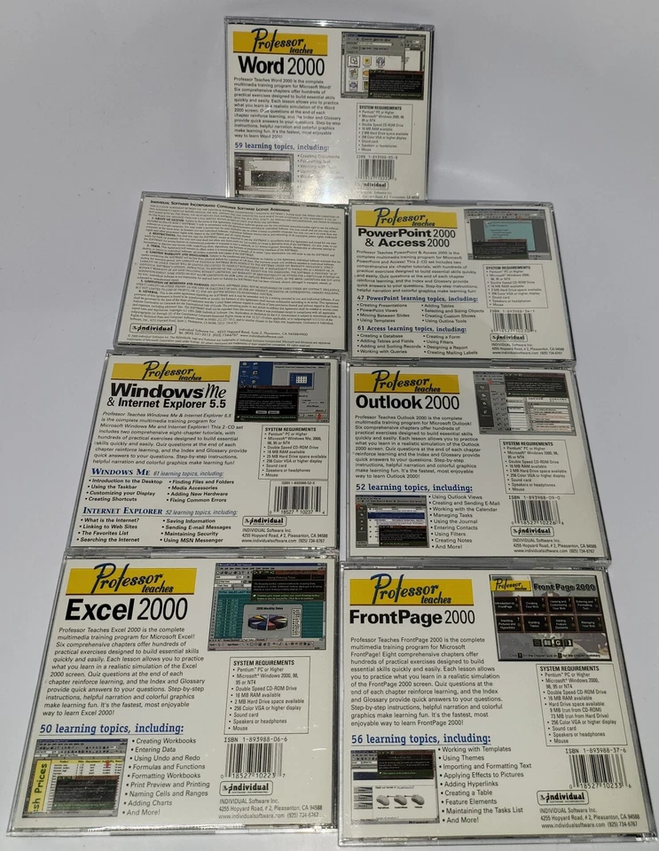 Professor Teaches Software Lot of 7 Networking, Windows 2000, Office CDs - Image 4 of 4