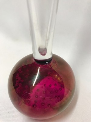 HOHE SOLIFLEUR ORCHIDEENVASE, STANGENVASE, KUGEL TOLLES PINK MIT LUFTBLASEN