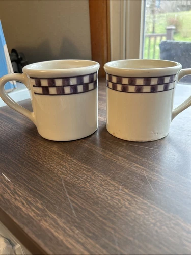 Hartstone USA PURPLE CHECKS Mugs 2 In All