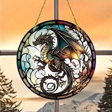 Mystical Dragon Acrylic Window Ornament Gothic Sun Catcher Home Halloween Decor