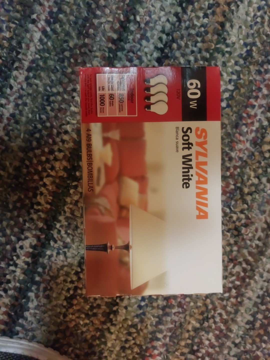 Box Of 4 Incandesant 60 watt light bulbs soft white sylvania