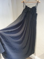 PRETTY STRAPPY FLOWING TIERED SKIRTING DRESS PLUS SIZE 1XL OR 18 UK BLACK