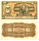 u Reproduction Note Colombia 100 Pesos 1910 Pick #318   1011R