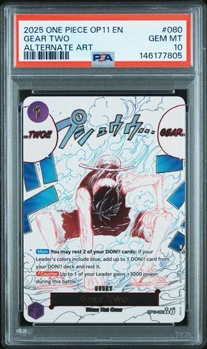 Gear Two Manga Alternate Art OP11-080 A Fist of Divine Speed Holo!! PSA 10 Rare