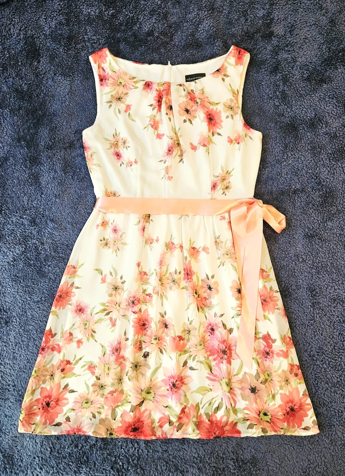 Connected Apparel Women's Petite Sleeveless Chiffon Dress Vibrant Floral Sz 10P