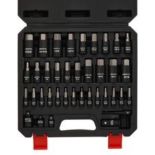 38PCS 1/4" 3/8" 1/2" Drive Allen Hex Bit Socket Set, SAE/Metric, Includes Pow...