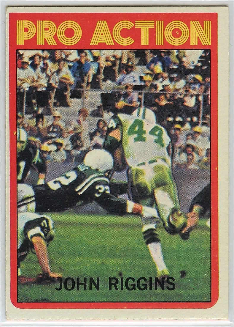 1972 TOPPS FOOTBALL #126 JOHN RIGGINS IA NEW YORK JETS EX RAW (TL-2727)