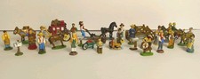 Vintage Cast Iron Miniatures IRS China People, Horses, Mail Boxes More 31 Total