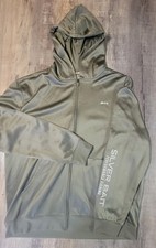 Silver Bait Mens XL Full Zip Performance Hoodie Sweater Green Long Sleeves EUC