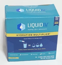 Liquid IV Hydration Multiplier Electrolyte Drink Mix, Lemon Lime - 30 Sticks