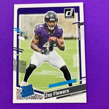 Zay Flowers 2023 Donruss Rated Rookie Card #307 Baltimore Ravens. rookie card picture