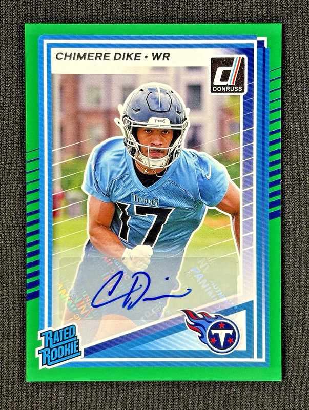 2025 Donruss - Chimere Dike Rated Rookie Auto Green Parallel - Titans RC WR #387