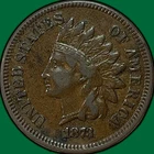 1873 Closed 3 Indian Head Cent Choice Very Fine VF+ Coin #40782