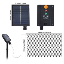 3x2M Solar 192 LED Net Light Mesh Outdoor Curtain Christmas Fairy String Lights