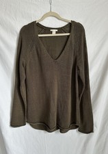 H&M Women's Green Knit Pullover Jumper Size L/SD-0204