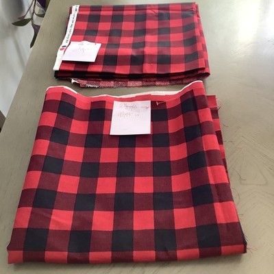 Red Black Buffalo Check Fabric 100% Cotton Plaid   Quilt Sewing Yardage  4 yds
