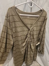 Greeg  Bobbie Brooks Woman's Soft Casual  ¾ Sleeve Plus size 3x Vneck 