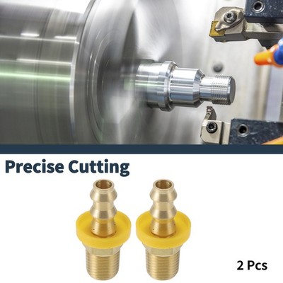 Brass Hose Barb Fittings 13/32'' OD 1/4'' NPT Male Thread Barb Fitting 2 Pcs