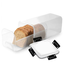 Plastic Bread Box with Sealing Lid and Tray, Bread Storage Box, Sandwich Bread S