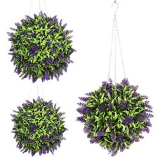1 OR 2PCS 25/28cm Hanging Topiary Ball Lavender Artificial Garden Flower Plant