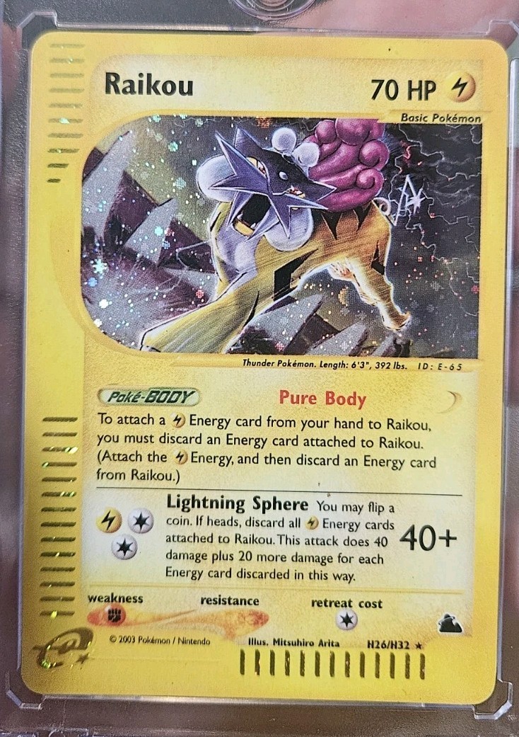 Pokemon TCG Skyridge Raikou Holo Rare Card H26/H32 NM Condition. See Pics 👀