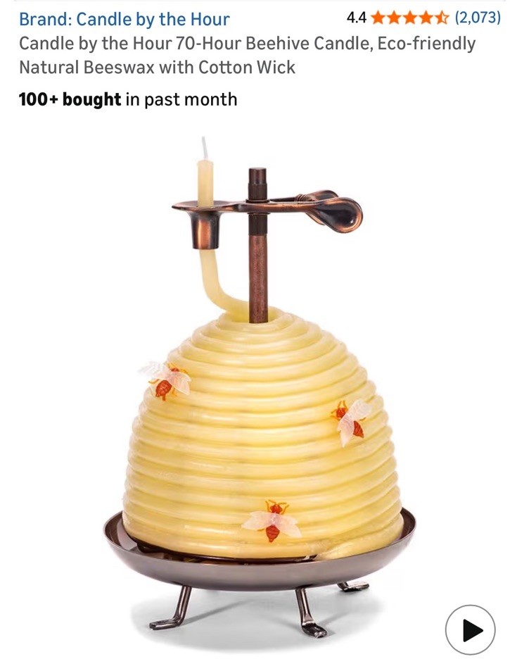 New Candle by the Hour 70-Hour Beehive Candle, Eco-friendly 