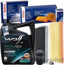 BOSCH FILTERSET+WOLF 5W30 ÖL passend für AUDI A3 8L VW BORA GOLF 4 BEETLE 1C TT
