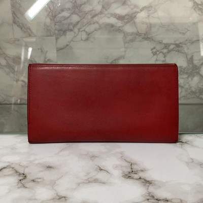 90s Yves Saint Laurent Long Wallet Studded Red YSL #1 | eBay