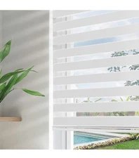 Joydeco Cordless Zebra Blinds for Windows, Dual Layer Free-Stop Zebra Shades...