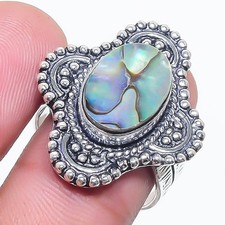 Abalone Shell Gemstone Handmade 925 Sterling Silver All Size Ring For Gift