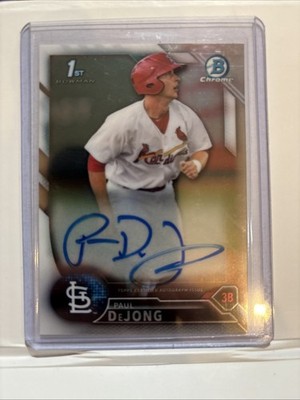 Paul DeJong 2016 1st Bowman Chrome Prospects Autograph Rookie Card