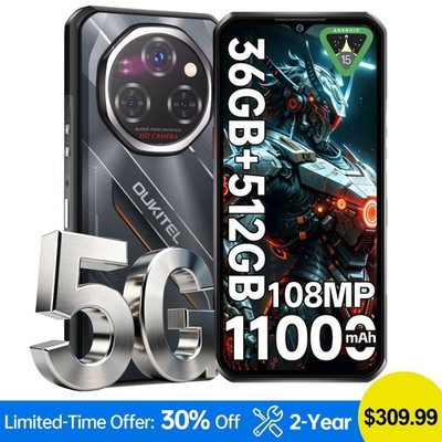 OUKITEL WP62 Rugged Smartphone 5G 36GB+512GB/2TB Android 15 108MP 11000mAh NFC