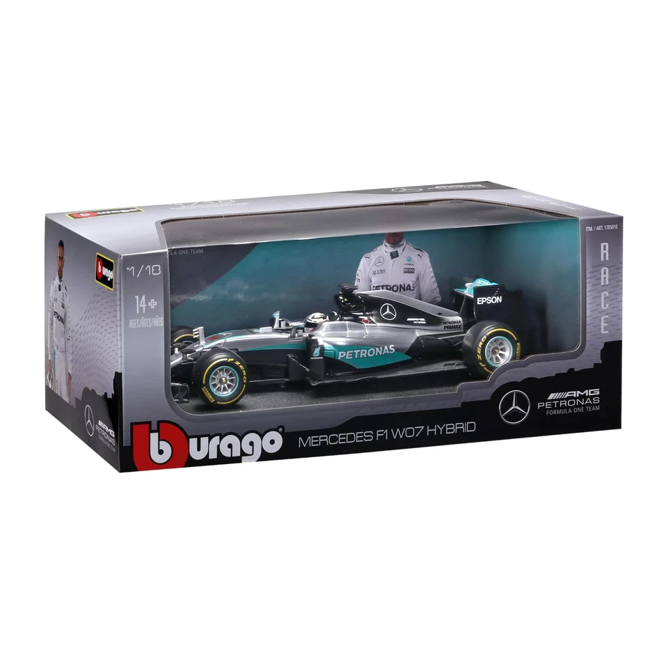 Bburago 1:18 Formula 1 F1 Diecast Car Mercedes F1 W07 Hybrid 2016 Lewis Hamilton - Image 3 of 4