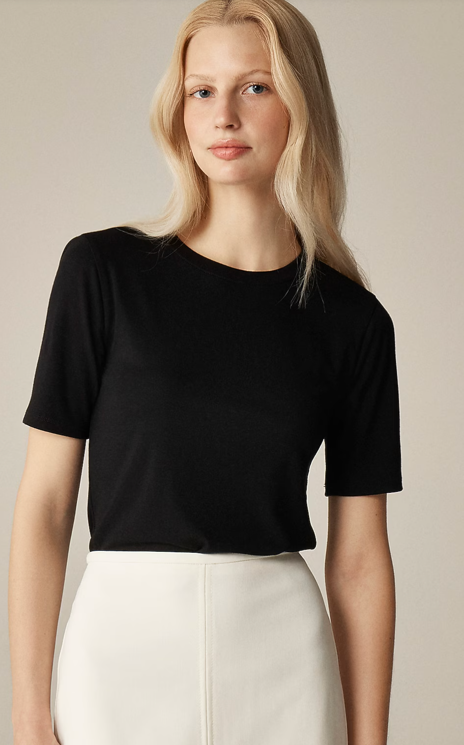 NEW NWT J. Crew Refined rib elbow-sleeve T-shirt Color: Black Size: S