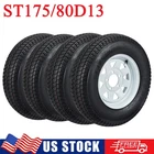 4PCS ST175/80D13 Trailer Tires w/ Rims 175 80 D13 6PR 5 Lug on 4.5" Load Range C