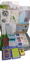 Large Stencil Lot Martha Stuart, Plaid, Letters, Jim, Stickers, Loops Threads