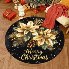850GM  Velvet Christmas Floral Pattern Mat, Thickened And Wear-Resistant, Suitab
