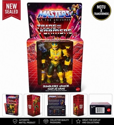 MOTU x Transformers Bumblebee Armor Man At Arms Figure Mattel New