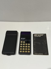Sinclair Cambridge Calculator With Original Case - Black Working 1970s Vintage