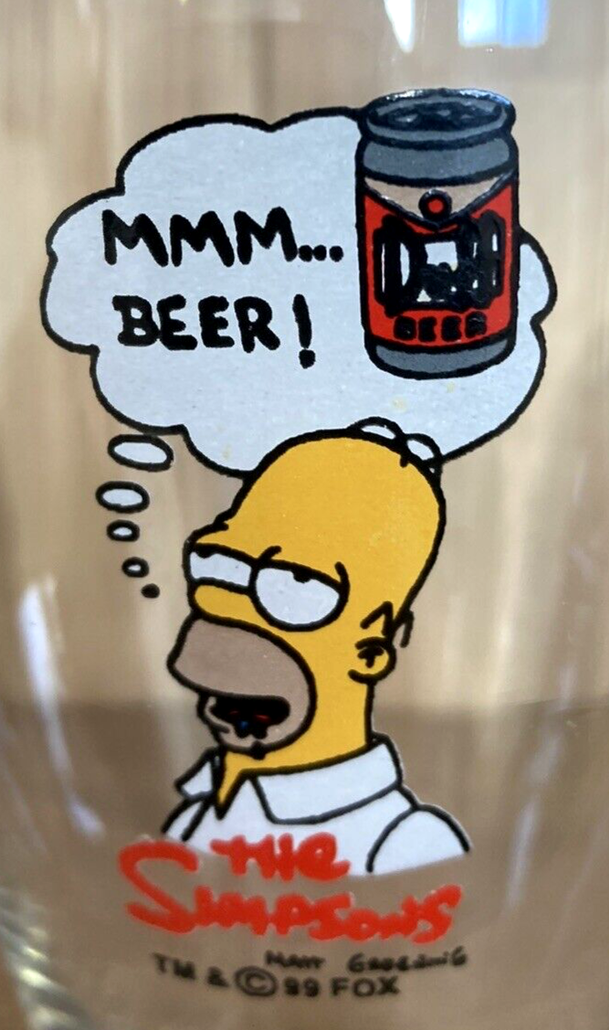 Vintage 1999 The Simpsons Homer Simpson MMM...BEER! Duff Beer 18cm/7