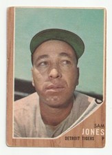 1962 Topps #192 SAM JONES GREEN TINT SET VARIATION BUST BREAK VINTAGE 1960S