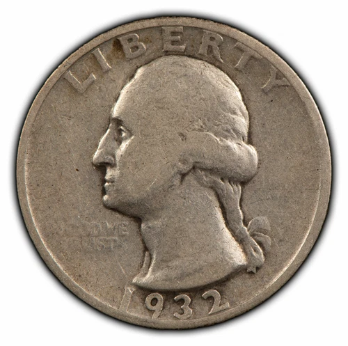 1932-D 25c Washington Silver Quarter - VG Key Date Coin - SKU-B1637