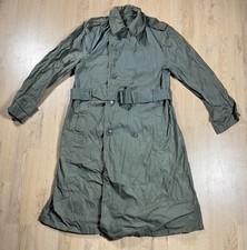 Vintage US Army Military Rain Coat Water Resistant Overcoat Greatcoat Size 38R