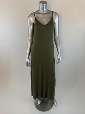 Olive Green, Spaghetti Strapped, Maxi Dress With Pockets, Size S