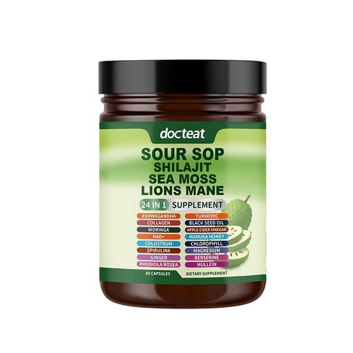 Sour Sop Shilajit Sea Moss Lions Mane 24 in 1 Supplement - Energy Immunity Boost