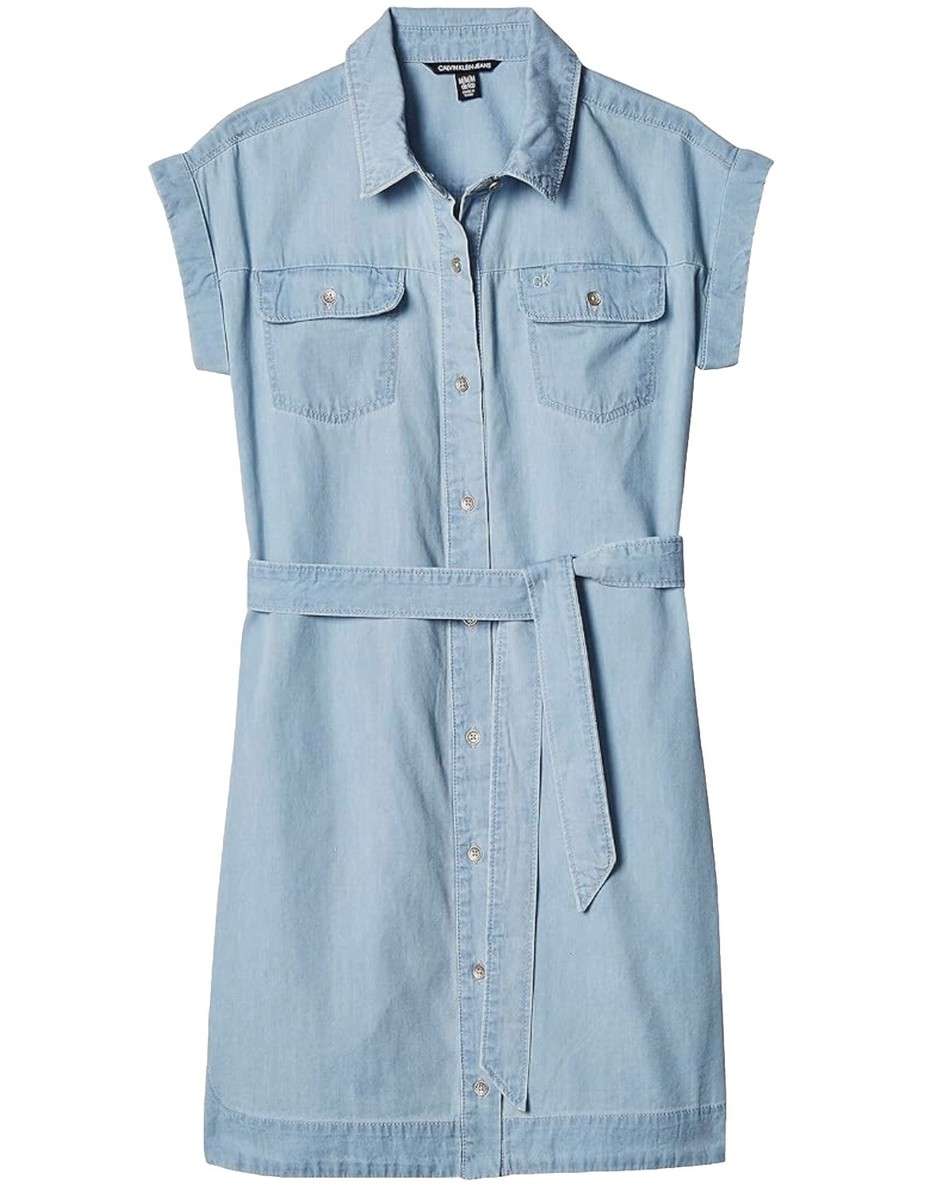 Calvin Klein Girl's Short Sleeve Chambray Denim Shirt Dress, L/G/G 12-14 | eBay Calvin Klein Girl's Short Sleeve Chambray Denim Shirt Dress, L/G/G 12-14 | eBay