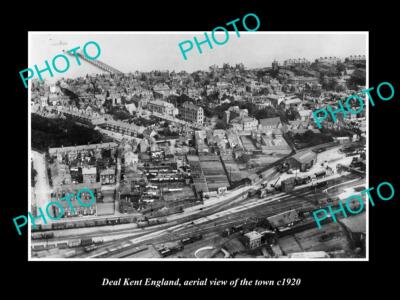 OLD 6 X 4 HISTORIC PHOTO OF DEAL KENT ENGLAND, AERIAL VIEW OF THE TOWN c1920