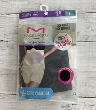 Maidenform High Waist Thigh Slimmer Cool Comfort Shapewear Smoothing Black Small