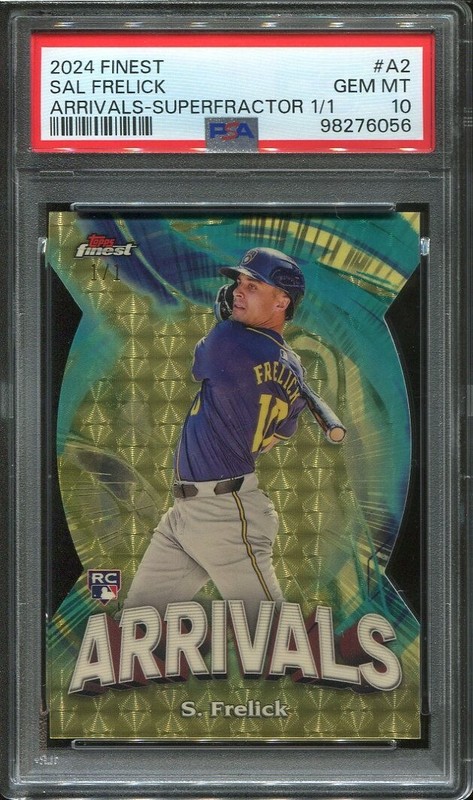 2024 Sal Frelick Rookie Card PSA 10 SuperFractor Topps Finest Arrivals 1/1 